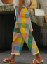 Casual Color Block Comfy Long Pants