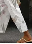 Women Casual Floral Art Print Comfy Long Pants