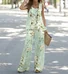 Women Floral Crew Neck Sleeveless Comfy Casual Two-Piece Set