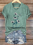 Casual Floral V Neck Short Sleeve T-shirt