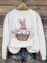 Casual Crew Neck Easter (rabbit) Sweatshirt