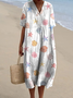 Women Colorful Ocean Shells Pattern Comfy Casual Maxi Dress