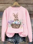 Casual Crew Neck Easter (rabbit) Sweatshirt