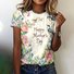 Casual Floral Crew Neck Short Sleeve T-shirt