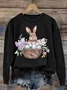 Casual Crew Neck Easter (rabbit) Sweatshirt