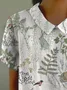 Women's Cute Plant Art Print Casual Cotton And Linen Blouse For Women