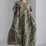 Women Striped Crew Neck Short Sleeve Comfy Casual Maxi Dress
