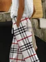 Casual Plaid Printing Comfy Cotton Long Pants
