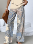 Women Paisley Crew Neck Sleeveless Comfy Casual Top With Pants Two-Piece Set