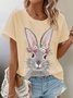 Casual Easter (rabbit) Crew Neck Short Sleeve T-shirt
