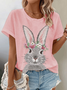 Casual Easter (rabbit) Crew Neck Short Sleeve T-shirt