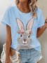 Casual Easter (rabbit) Crew Neck Short Sleeve T-shirt