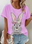Casual Easter (rabbit) Crew Neck Short Sleeve T-shirt
