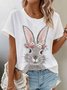 Casual Easter (rabbit) Crew Neck Short Sleeve T-shirt