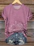Casual Floral Crew Neck Short Sleeve T-shirt