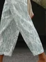 Casual Floral Cotton and Linen Daily Women Long Pants