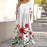 Women Floral Crew Neck Short Sleeve Comfy Casual Maxi Dress