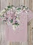 Casual Floral Crew Neck Short Sleeve T-shirt