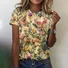 Casual Floral Crew Neck Short Sleeve T-shirt