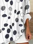 V Neck Long Sleeve Abstract Polka Dots Printing Regular Loose Blouse For Women
