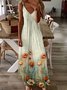 Women Floral Spaghetti Sleeveless Comfy Casual Maxi Dress