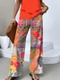 Women Floral Two-Piece Set Daily Sleeveless Casual Summer Top With Pants Matching Set