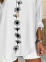 V Neck Long Sleeve Floral Printing Regular Loose Blouse For Women
