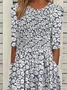 Women Floral Crew Neck Short Sleeve Comfy Casual Printing Maxi Dress