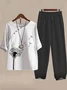 Women Floral Printing Two-Piece Set Daily Half Sleeve Casual Summer Top With Pants Matching Set
