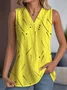 Casual V Neck Abstract Polka Dots Tank Top