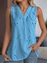 Casual V Neck Abstract Polka Dots Tank Top