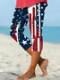 Vintage America Flag Capris Leggings