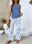 Women Ombre Two-Piece Set Daily Sleeveless Casual Summer Top With Pants Matching Set