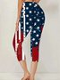 Vintage America Flag Capris Leggings