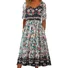 Women Floral Crew Neck Short Sleeve Comfy Casual Maxi Dress
