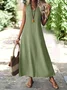 Women Plain V Neck Sleeveless Comfy Casual Maxi Dress