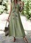 Women Plain V Neck Sleeveless Comfy Casual Maxi Dress