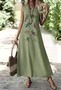 Women Plain V Neck Sleeveless Comfy Casual Maxi Dress