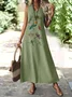 Women Plain V Neck Sleeveless Comfy Casual Maxi Dress