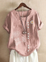 Casual Cotton Floral Daisy Print Summer Blouse For Women