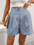 Casual Plain Natural Straight Pants Shorts