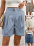Casual Plain Natural Straight Pants Shorts