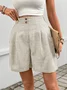 Casual Plain Natural Straight Pants Shorts