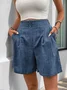 Casual Plain Natural Straight Pants Shorts
