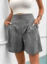 Casual Plain Natural Straight Pants Shorts