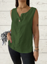 V Neck Sleeveless Plain Regular Regular Fit Shirt For Women