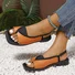 Vintage Geometric Slip On Flat Heel Thong Sandals