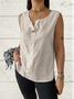 V Neck Sleeveless Plain Regular Regular Fit Shirt For Women