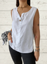 V Neck Sleeveless Plain Regular Regular Fit Shirt For Women