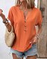 Casual Plain V Neck Short Sleeve T-shirt